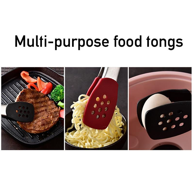 Ételfogó rozsdamentes acél konyhai fogók Szilikon csúszásmentes főzőcsipesz BBQ salátaeszközök Grill főzőfogók Konyhai kiegészítők