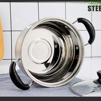 Тенджера от неръждаема стомана Незалепващ тиган със стъклен капак Съдове за кухненски тенджери Кухненски съдове Индукционна готварска печка