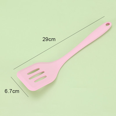 Silikoonist kulbiga lusikaga kuumakindel supikulp, tahke kattega käepidemega Utensilios De Cocina silikoonist spaatlitangid