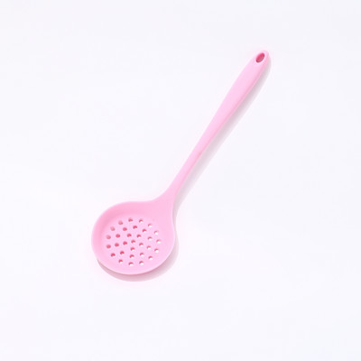 Silikoonist kulbiga lusikaga kuumakindel supikulp, tahke kattega käepidemega Utensilios De Cocina silikoonist spaatlitangid