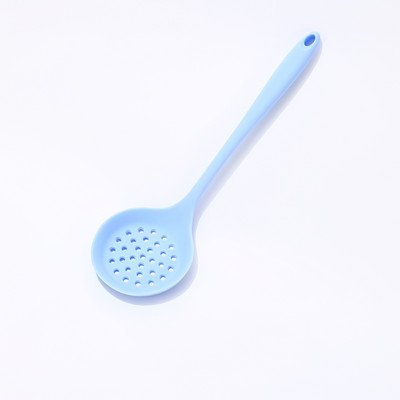 Silikoonist kulbiga lusikaga kuumakindel supikulp, tahke kattega käepidemega Utensilios De Cocina silikoonist spaatlitangid