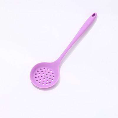 Silikoonist kulbiga lusikaga kuumakindel supikulp, tahke kattega käepidemega Utensilios De Cocina silikoonist spaatlitangid