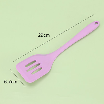 Silikoonist kulbiga lusikaga kuumakindel supikulp, tahke kattega käepidemega Utensilios De Cocina silikoonist spaatlitangid