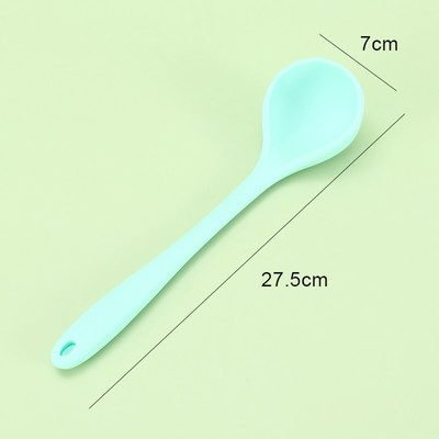 Silikoonist kulbiga lusikaga kuumakindel supikulp, tahke kattega käepidemega Utensilios De Cocina silikoonist spaatlitangid