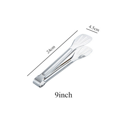 Щипка за барбекю от неръждаема стомана Щипка за храна, щипка за сервиране на салата, хляб, кухненска щипка за барбекю, кухненски инструмент
