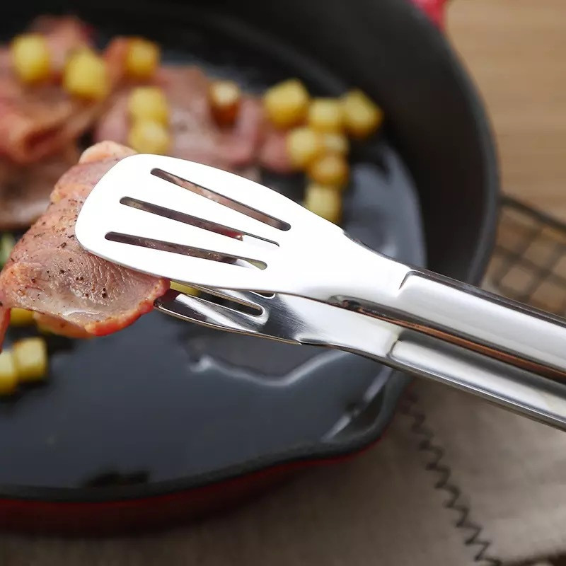 Щипка за барбекю от неръждаема стомана Щипка за храна, щипка за сервиране на салата, хляб, кухненска щипка за барбекю, кухненски инструмент