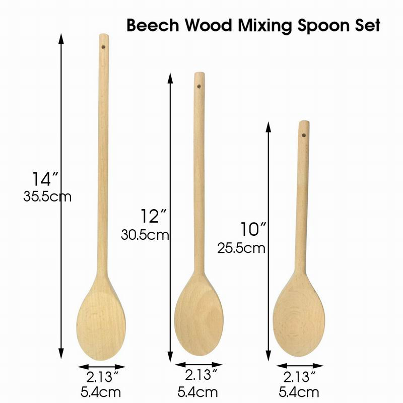 Dižskābarža koka masīvkarote, 3 gab., virtuves piederumu komplekts, apaļas formas koka trauks, virtuves šefpavāra instrumenti ēdiena gatavošanai, maisīšana, maisīšana