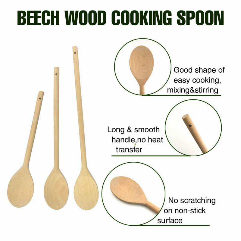 Dižskābarža koka masīvkarote, 3 gab., virtuves piederumu komplekts, apaļas formas koka trauks, virtuves šefpavāra instrumenti ēdiena gatavošanai, maisīšana, maisīšana