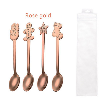 4gab Ziemassvētku karotes dakšiņu komplekts dāvanu galda piederumi Sniegavīrs Zeķu galda piederumi Deserta karote Augļu dakšiņa Kafijas karote dāvana Nerūsējošais tērauds