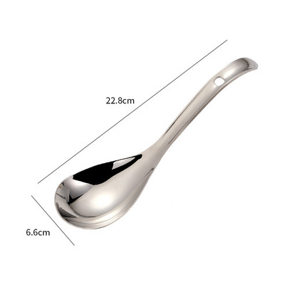 Liela publiska rīsu zupas karote, kauss no nerūsējošā tērauda, galda trauki servēšanai Ēdienu gatavošanas trauki virtuves piederumiem