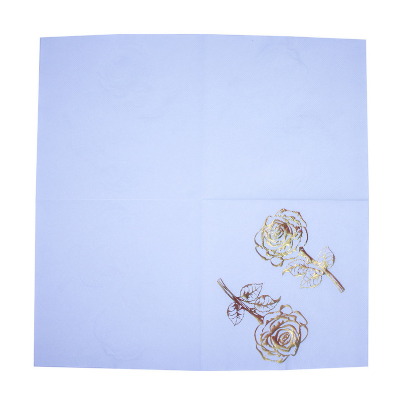 20db/tétel szép Golden Rose szalvéták arany/ezüst Rózsa papírszalvéta esküvői kellékekhez Valentin napi díszek