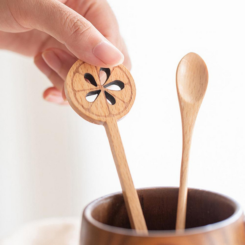 Viegla, laba koka zaru formas maisīšanas karote, 2 stilu maisīšanas karote, nesatur BPA mājsaimniecībai