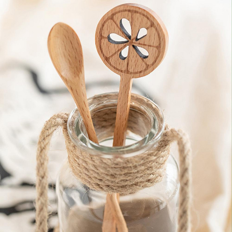 Viegla, laba koka zaru formas maisīšanas karote, 2 stilu maisīšanas karote, nesatur BPA mājsaimniecībai