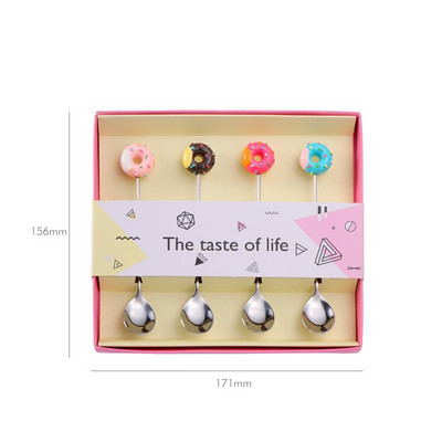 1 szett rozsdamentes acél fánk kis kávéskanál házibulihoz, étterembe, desszertkanál teáskanál étkészlet