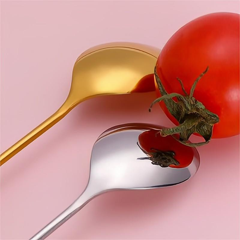 1 szett rozsdamentes acél fánk kis kávéskanál házibulihoz, étterembe, desszertkanál teáskanál étkészlet