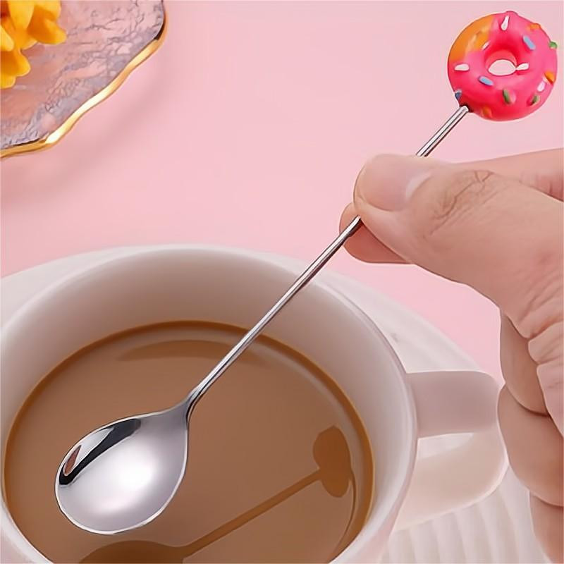 1 szett rozsdamentes acél fánk kis kávéskanál házibulihoz, étterembe, desszertkanál teáskanál étkészlet