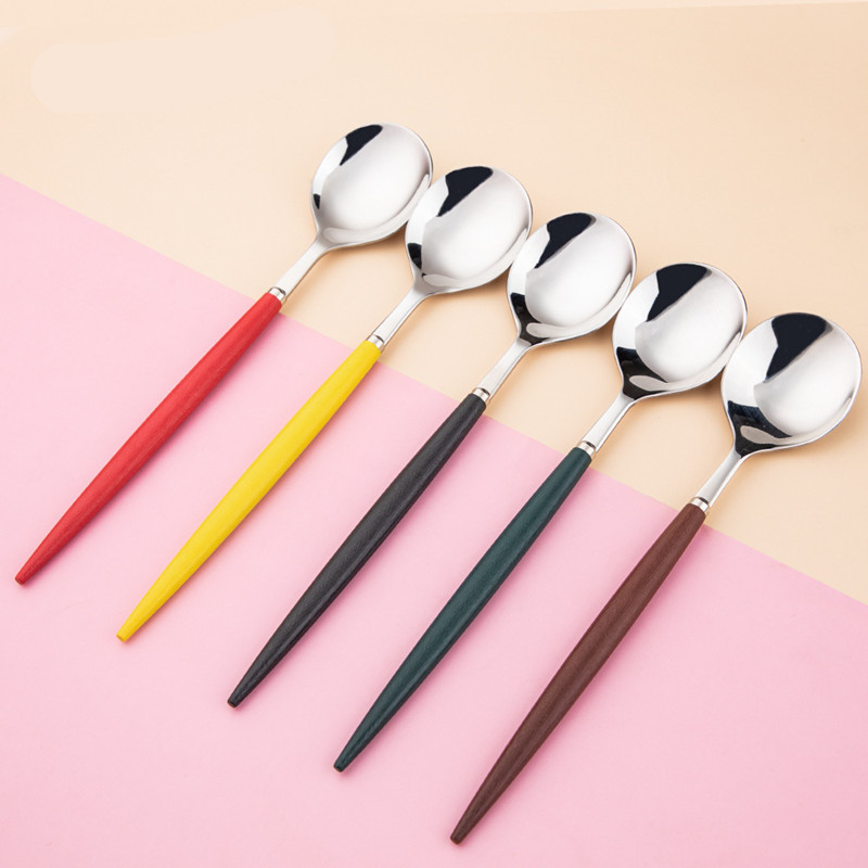 Κουτάλια για σούπα από ανοξείδωτο ατσάλι Πολυλειτουργική μεζούρα ρυζιού σε σκανδιναβικό στυλ Πολύχρωμα κουτάλια γυαλίσματος καθρέφτη Οικιακό σερβίτσιο