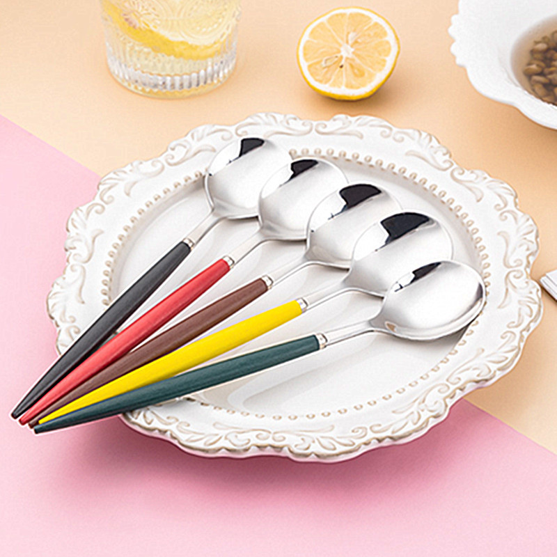 Κουτάλια για σούπα από ανοξείδωτο ατσάλι Πολυλειτουργική μεζούρα ρυζιού σε σκανδιναβικό στυλ Πολύχρωμα κουτάλια γυαλίσματος καθρέφτη Οικιακό σερβίτσιο