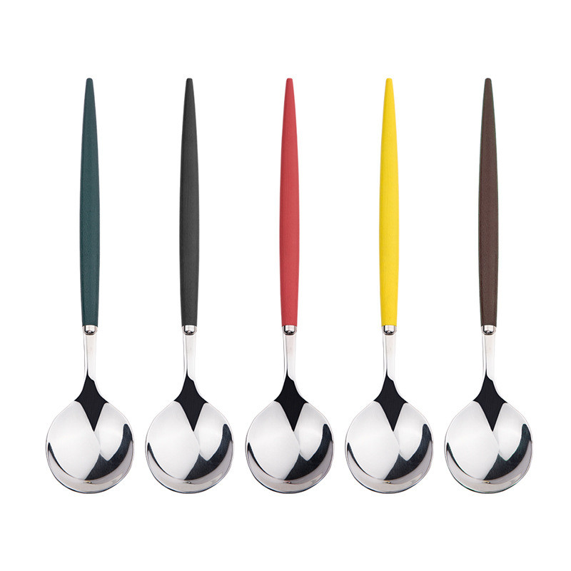 Κουτάλια για σούπα από ανοξείδωτο ατσάλι Πολυλειτουργική μεζούρα ρυζιού σε σκανδιναβικό στυλ Πολύχρωμα κουτάλια γυαλίσματος καθρέφτη Οικιακό σερβίτσιο
