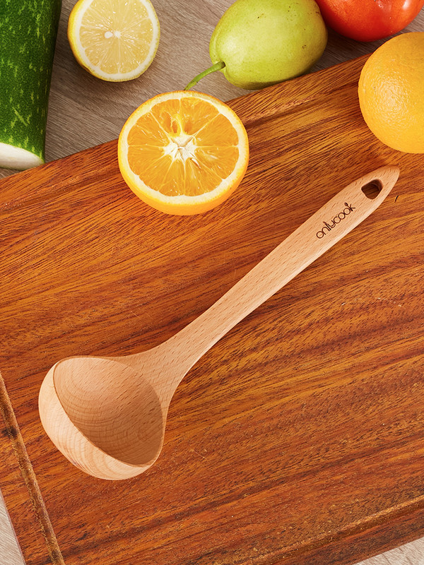 „Onlycook“ namų apyvokos medinis šaukštas sriubos šaukštas buko medžio virtuvės medinis didelis šaukštas sriuba medinis šaukštas šaukštas
