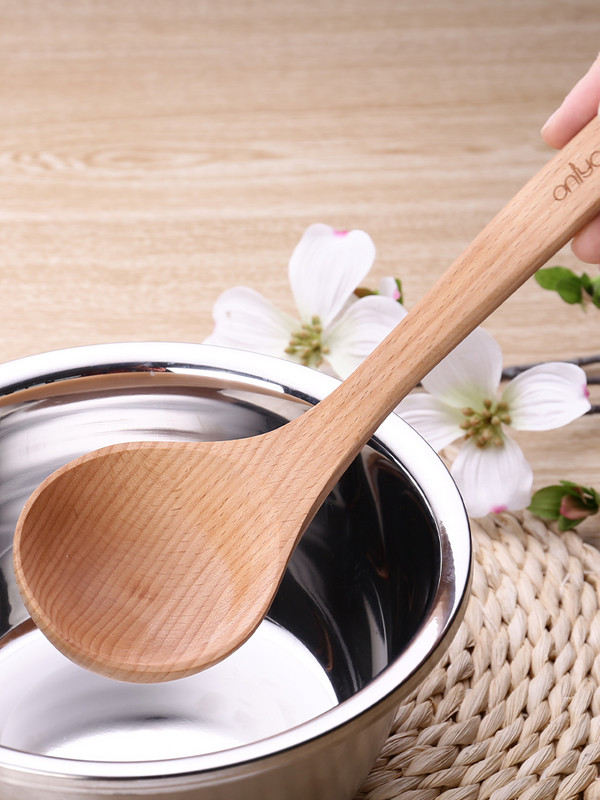 „Onlycook“ namų apyvokos medinis šaukštas sriubos šaukštas buko medžio virtuvės medinis didelis šaukštas sriuba medinis šaukštas šaukštas