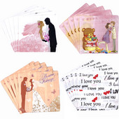 20db/tétel Új stílusú kreatív Esküvői Papírszalvéták Love szalvéta törölköző esküvőre és eljegyzési partira Kellékek otthoni dekorációk