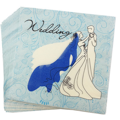 20db/tétel Új stílusú kreatív Esküvői Papírszalvéták Love szalvéta törölköző esküvőre és eljegyzési partira Kellékek otthoni dekorációk