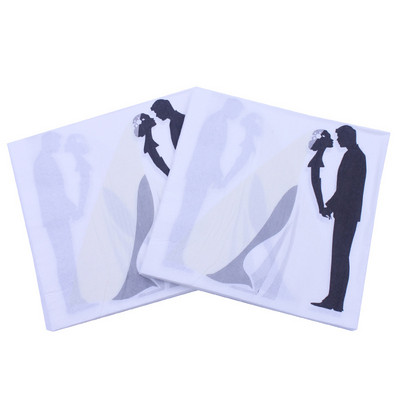 20db/tétel Új stílusú kreatív Esküvői Papírszalvéták Love szalvéta törölköző esküvőre és eljegyzési partira Kellékek otthoni dekorációk