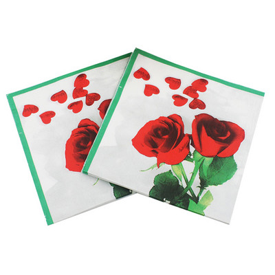 20db/tétel Új stílusú kreatív Esküvői Papírszalvéták Love szalvéta törölköző esküvőre és eljegyzési partira Kellékek otthoni dekorációk