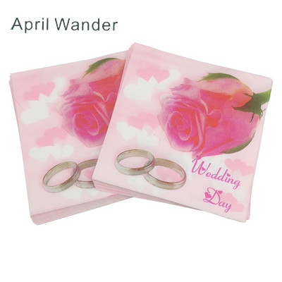 20db/tétel Új stílusú kreatív Esküvői Papírszalvéták Love szalvéta törölköző esküvőre és eljegyzési partira Kellékek otthoni dekorációk