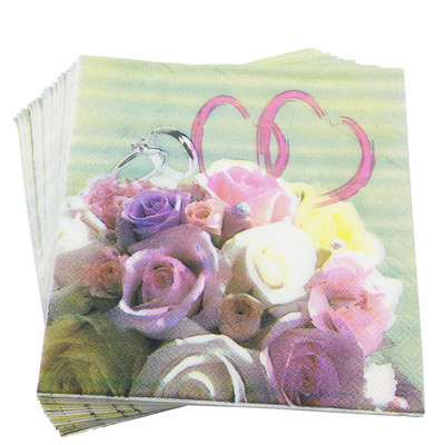 20db/tétel Új stílusú kreatív Esküvői Papírszalvéták Love szalvéta törölköző esküvőre és eljegyzési partira Kellékek otthoni dekorációk