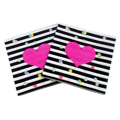 20db/tétel Új stílusú kreatív Esküvői Papírszalvéták Love szalvéta törölköző esküvőre és eljegyzési partira Kellékek otthoni dekorációk