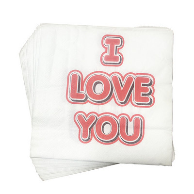 20db/tétel Új stílusú kreatív Esküvői Papírszalvéták Love szalvéta törölköző esküvőre és eljegyzési partira Kellékek otthoni dekorációk