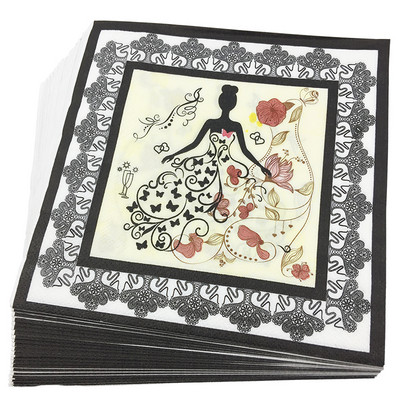 20db/tétel Új stílusú kreatív Esküvői Papírszalvéták Love szalvéta törölköző esküvőre és eljegyzési partira Kellékek otthoni dekorációk