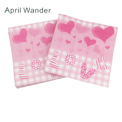 20db/tétel Új stílusú kreatív Esküvői Papírszalvéták Love szalvéta törölköző esküvőre és eljegyzési partira Kellékek otthoni dekorációk