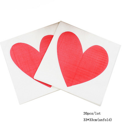 20db/tétel Új stílusú kreatív Esküvői Papírszalvéták Love szalvéta törölköző esküvőre és eljegyzési partira Kellékek otthoni dekorációk