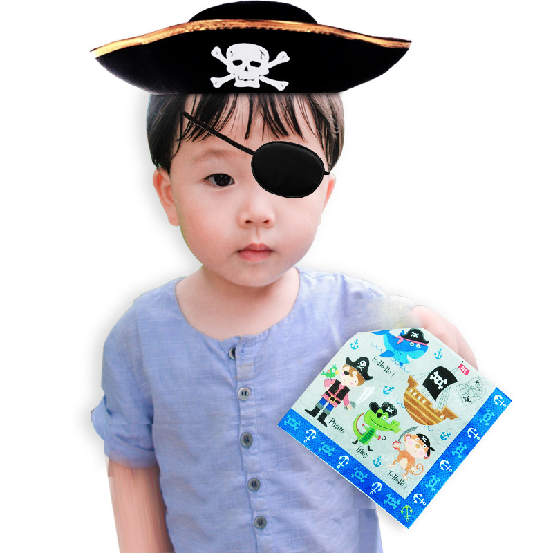 16db Eldobható Kalóz Theme sorozat Papírszalvéták Gyerekek Gyerekek Születésnapi Party Edények Dekorációk Kellékek Környezetbarát