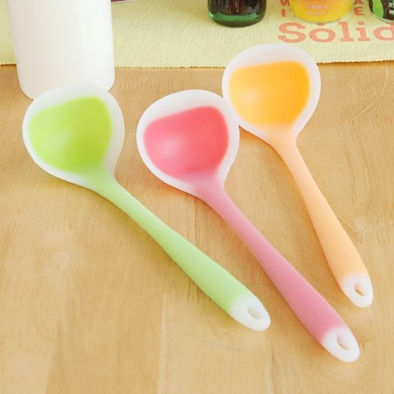 Ilgo koto silikoninis sriubos šaukštas karščiui atsparus košės šaukštas ryžių samčiai Virimo įrankiai Nelipnus virtuvės vakarienės šaukštas