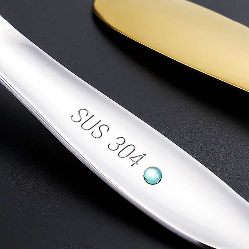 Nagy kapacitású leveskanalak 304 rozsdamentes acél ezüst arany tükör polírozott mély étkészlet Otthoni konyha evőeszközök rizshez