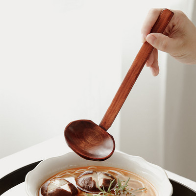 Fából készült étkészlet Japán hosszú nyelű ramen kanál Aranyos leveses merőkanál Kezdőlap Evőkanál Forró edény Skimmer Új konyhai eszközök
