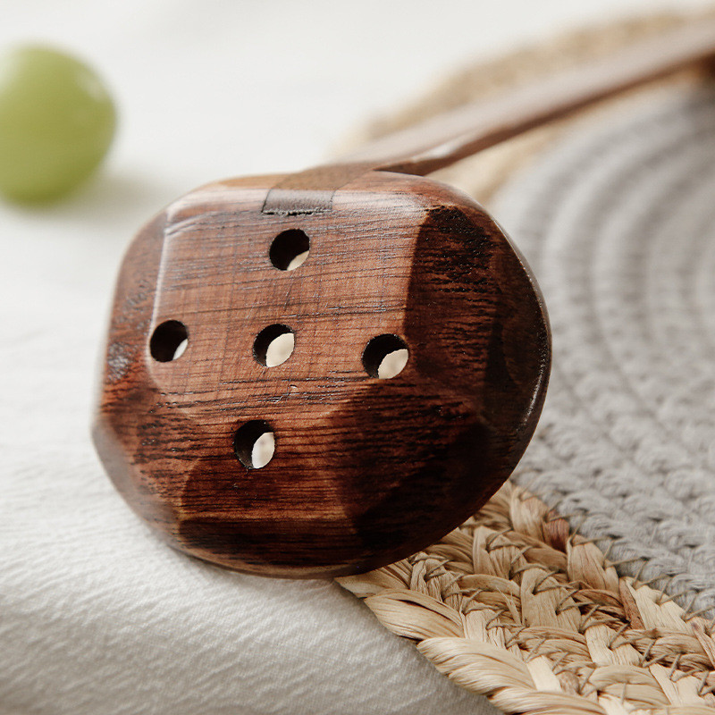 Mediniai stalo reikmenys Japoniškas ilgas rankenas rameno šaukštas mielas sriubos kaušas Namai valgomieji šaukštai karšto puodo skimeris Nauji virtuvės reikmenys