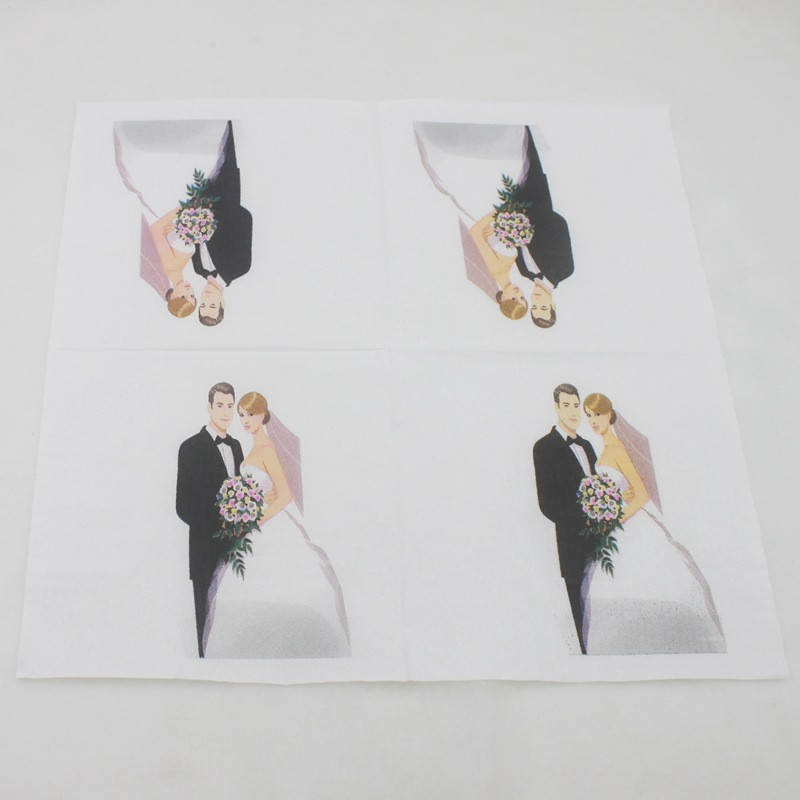 20db Arab menyasszony vőlegény szalvéta papír selyem esküvői party kávézó üveg dekoráció LUHONGPARTY