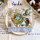 15 τεμ/τσάντα Vintage Magpie Nest Decoupage Χαρτοπετσέτες Πουλιά Χάρτινα χαρτομάντηλα για πάρτι Επιτραπέζια σερβίτσια Γάμου Χριστουγεννιάτικες προμήθειες 1