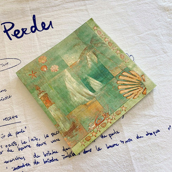 20 τεμ/τσάντα Vintage Sea Shell Decoupage Χαρτοπετσέτες Coconut Tree Paper Tissues for Party Tapware Wedding Festival Supplies