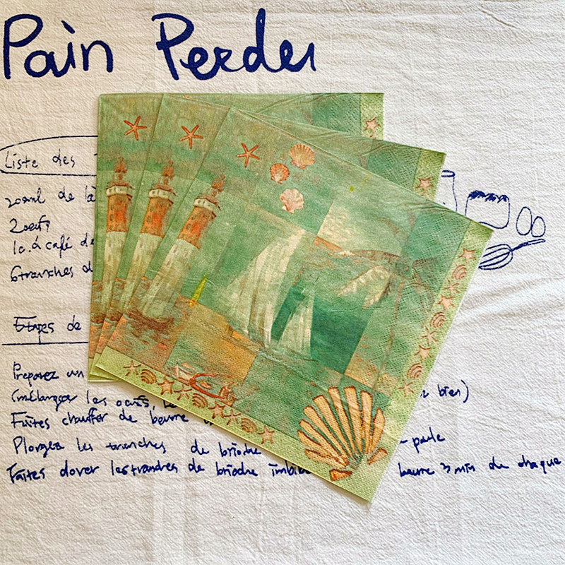 20gab/maisiņš Vintage jūras gliemežvāku dekupāžas papīra salvetes Kokosriekstu koka papīra salvetes ballīšu galda piederumiem kāzu festivāla piederumi