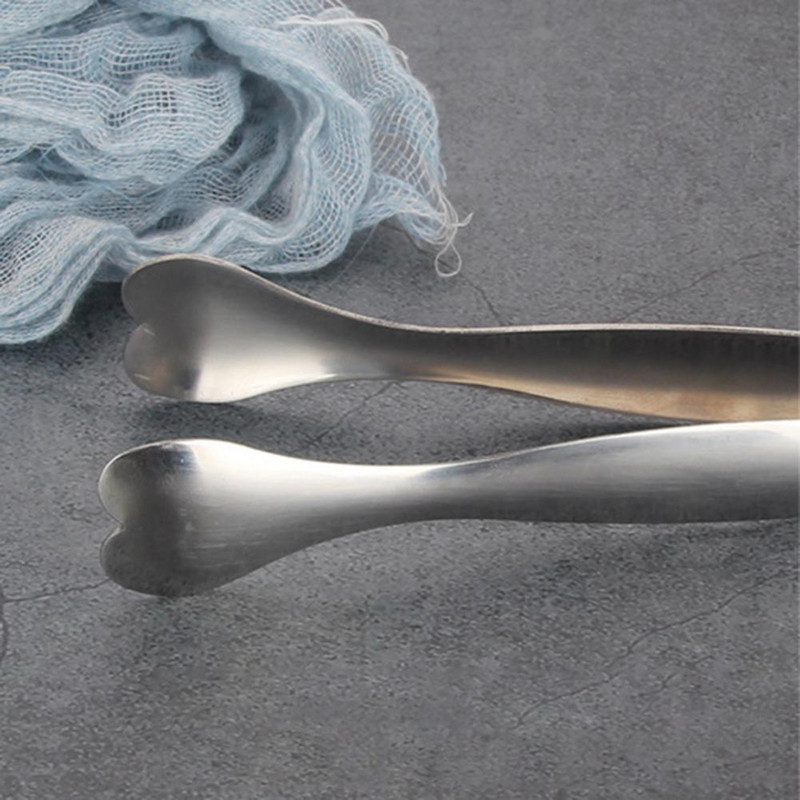 Ledo kubelių žnyplės nerūdijančio plieno Širdelės formos vaisių segtukas Kūrybiškas neslystantis cukraus žnyplės Praktiškas sklandus maisto spaustukas batonėliui