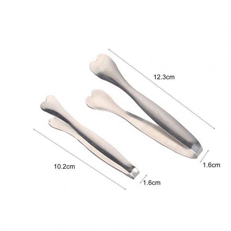 Ledo kubelių žnyplės nerūdijančio plieno Širdelės formos vaisių segtukas Kūrybiškas neslystantis cukraus žnyplės Praktiškas sklandus maisto spaustukas batonėliui