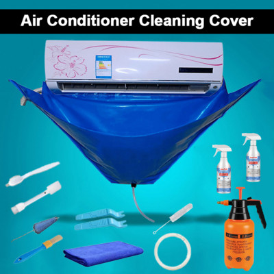 Kit capac pentru curățarea aparatului de aer condiționat, cu sac impermeabil, instrument de spălat, perie, filtru, spray de curățare, sub 110 cm, set de protecție împotriva prafului