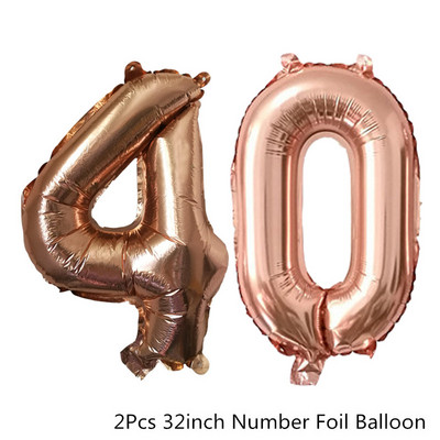 30 40 50 60 metų rožinio aukso karšto antspaudo atminimo popierinė servetėlė suaugusiems vyrams ir moterims, gimtadienio vakarėlio jubiliejaus dekoras