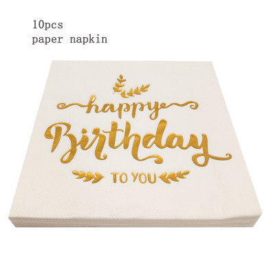 30 40 50 60 metų rožinio aukso karšto antspaudo atminimo popierinė servetėlė suaugusiems vyrams ir moterims, gimtadienio vakarėlio jubiliejaus dekoras